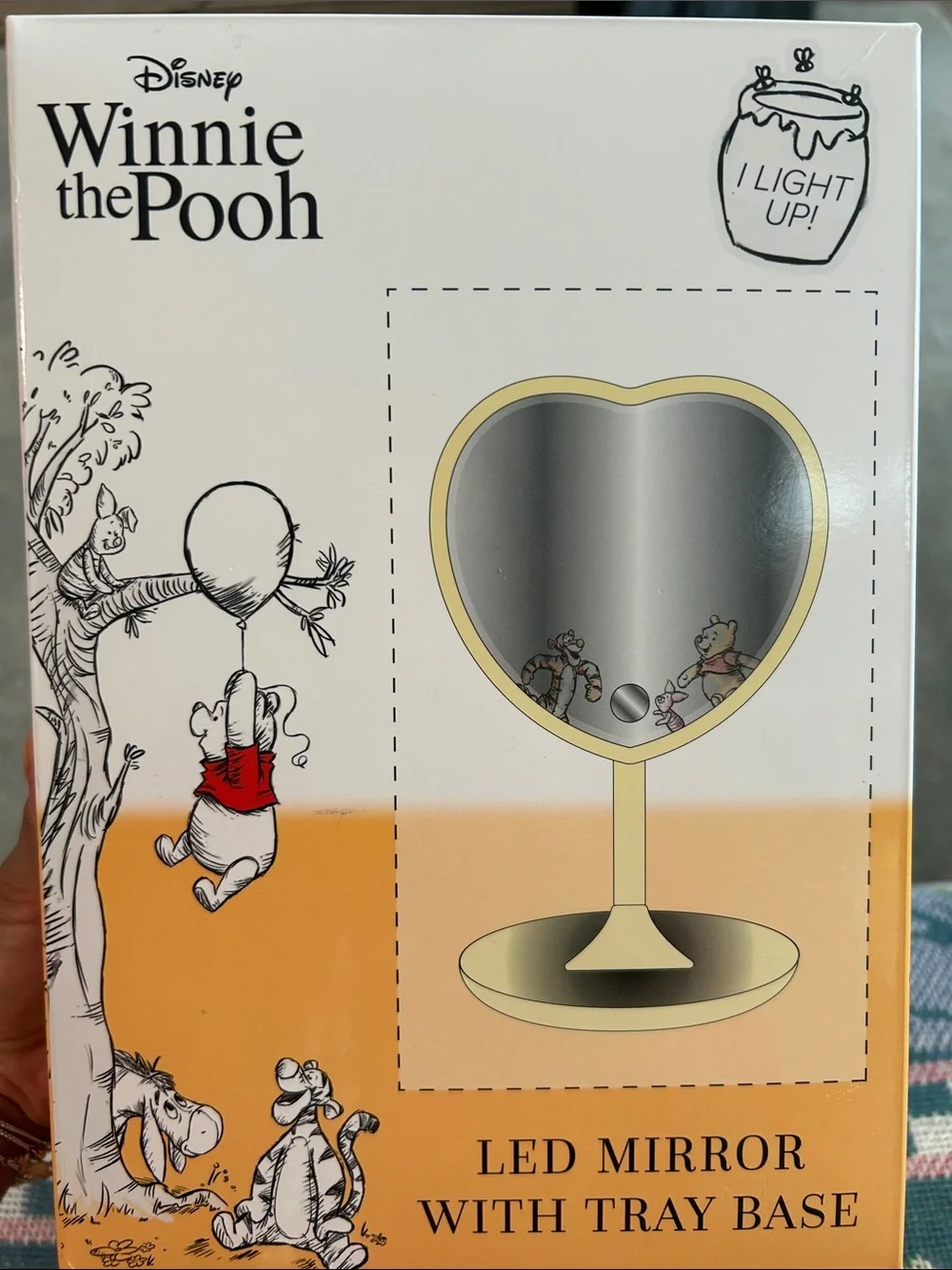 Winnie the Pooh Yellow Heart LED Vanity Mirror